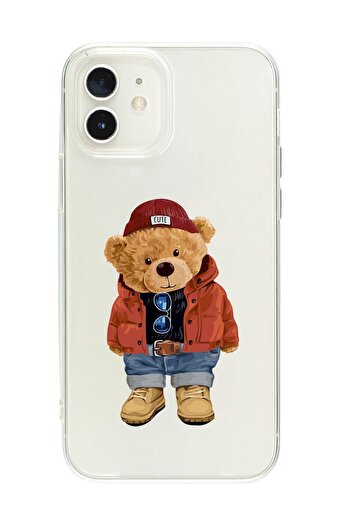 mooodcase iPhone 12 Compatible Teddy Bear Premium Transparent Silicone Case