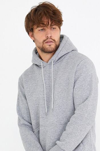 AMAZING CRASH Сірий унісекс-светр з капюшоном і кишенями-кенгуру Basic Sweatshirt