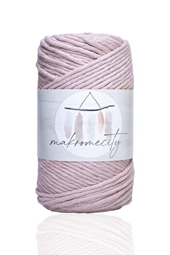 Makromecity Premium Scalloped Macrame Thread 3mm Single Twist Macrame Scalloped Hobby Thread Set of 2 2 Pieces Baby Pink