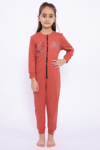 U.S. Polo Assn. Girl's Orange Jumpsuit