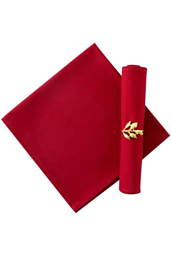 Bc Home 12'li Kırmızı Yılbaşı Kumaş Sofra Peçetesi ( 12 Adet 40 X 40cm)