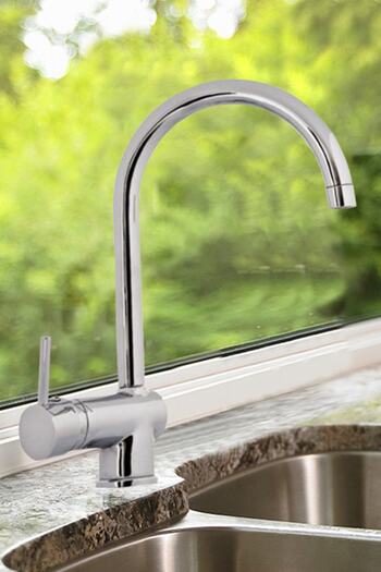 HMS Delta Swan Kitchen Faucet with Hot and Cold Water Inlet