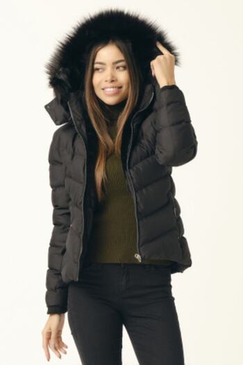 PIQUE Adele Women's Collar Faux Fur Detachable Hooded Coat Beste