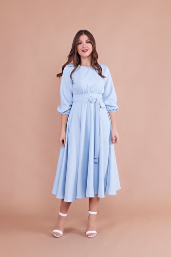 Bidoluelbise Γυναικείο Baby Blue Midi φόρεμα