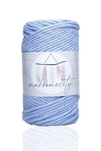 Makromecity Premium Screened Macrame Thread 3mm Single Twist Macrame Screenable Hobby Thread Set of 2 2 Pieces Baby Blue