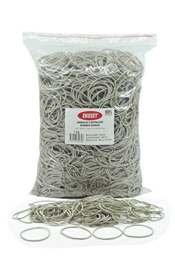 ekoset Rubber Pack Packaging Money Rubber 70mm White 1kg