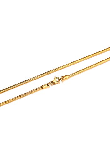 The Collection Paslanmaz Zincir Çelik Yılan Model Kolye Gold Snake Kolye