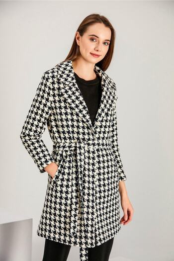 ALEXANDERGARDI Quilted Houndstooth Patterned Coat (b21-20602)