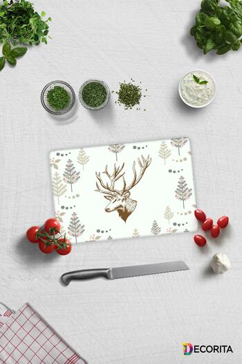 Decorita Cervus Deer |   Glass Cutting Board - Glass Cutting Board |   20cm X 30cm