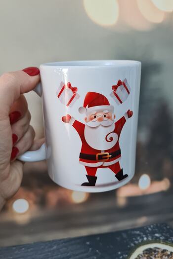 PEKSHOP Santa Claus Christmas Gift Mug Cup Filled with Gifts