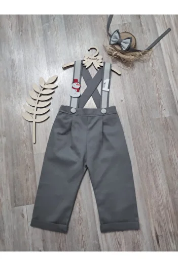 Feriatolye Winter Concept Snowman Themed Baby Boy Trousers Salopette Birthday Outfit