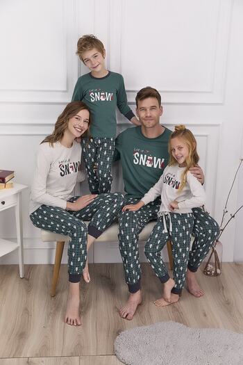 ROLY POLY Let It Snow Dark Khaki Boy's Pajama Set