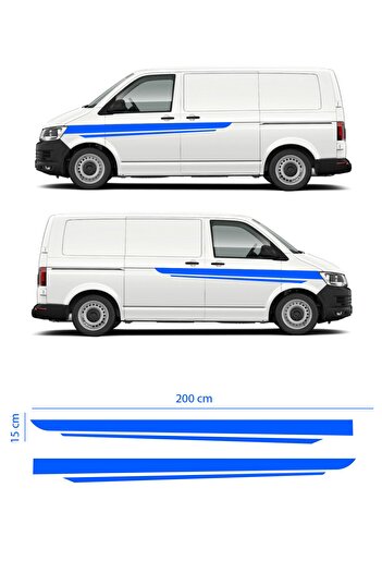 Dijitonline 2 buc - Autocolant pentru minibus - Vehicul comercial - Autocolant pentru bandă laterală - 200cm X 15 cm
