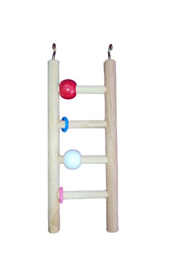 Wooden Bird Beaded Wooden Bird Ladder (4 Steps)