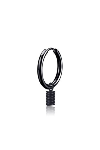 The Collection Bow Model Men's Black Steel Earrings