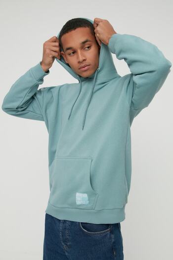 Trendyol Collection Μέντα Oversize/Φαρδιά κοπή με κουκούλα Fleece/Ζεστό φούτερ TMNAW21SW2005