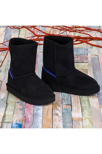 JustBow Girl's Black Boots