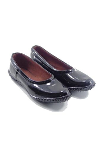 Derby Women's Black Shiny Rubber Shoes Genuine Original