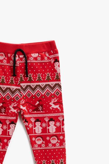 Koton Erkek Çocuk Yılbaşı Temalı Belden Bağlamalı Jogger Eşofman Altı