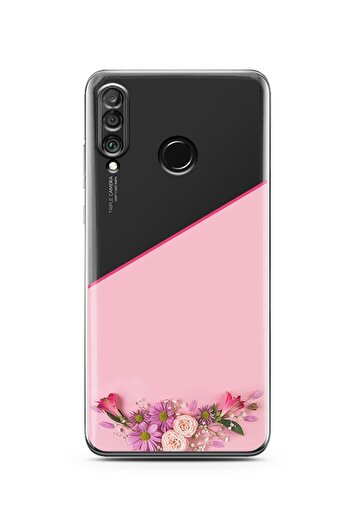 Spoyi Super Transparent Silicone Phone Case with Cut Flower Design Huawei P30 Lite