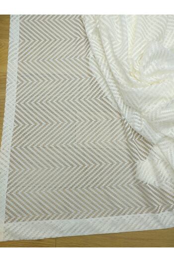 Esse Home Geometrik Desenli Tül Perde Etek Katlamalı, 350x260, Seyrek Pile, 1/2