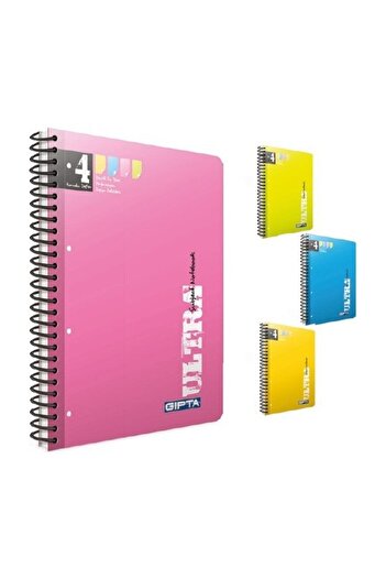 Gıpta Ultra Spiral Press Cap, A4 120 Sheets Checkered Notebook