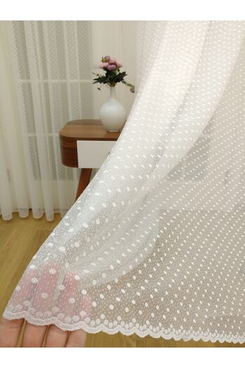 Esse Home Polka Dot Lace Tulle Curtain, 600x260, Sparse Pleat, 1/2