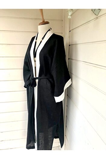 etamincebursa Women's Black Kimono