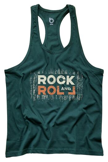 BLUU Ανδρικό πράσινο Rockandroll Fitness Gym Tank Top Αθλητής