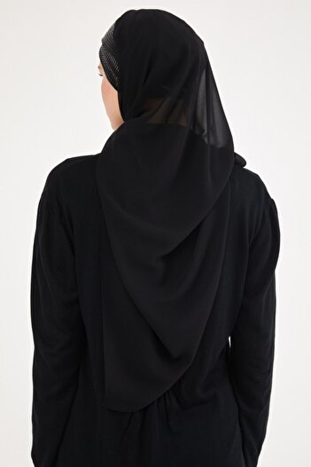 Differenza Triangle Chiffon Scarf - Black Black