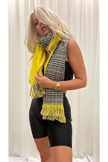Goldmine Double Sided Plaid Scarf Yellow