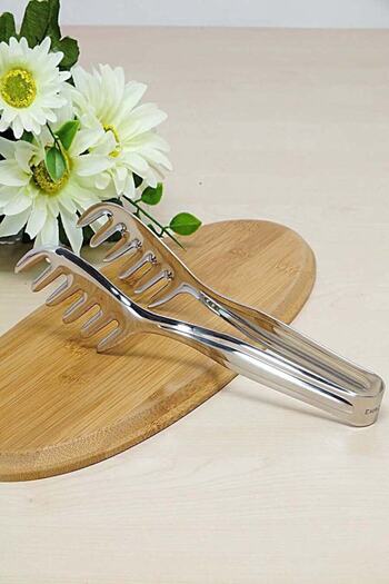 Trouvaille Stainless Steel Pasta Tongs - Salad Tongs