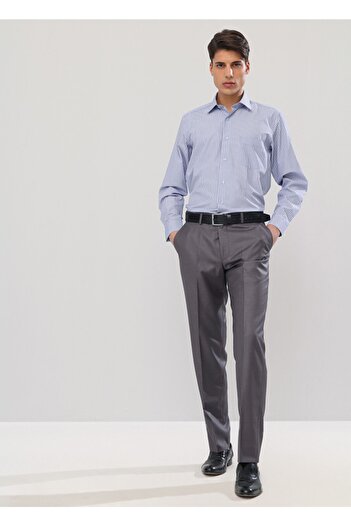 Varetta Men's Smoked Large Size Pocketed Polyviscon Fabric Trousers