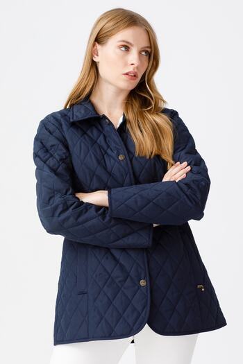Desen Triko Γυναικείο Καπιτονέ Araboy Μπουφάν 02421433 Navy Blue