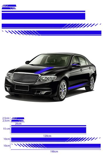 Dijitonline Marșpiel, bandă Capot, oglindă laterală Autocolant auto - Autocolant auto 190x10cm, 120x15cm, 20x2.5cm