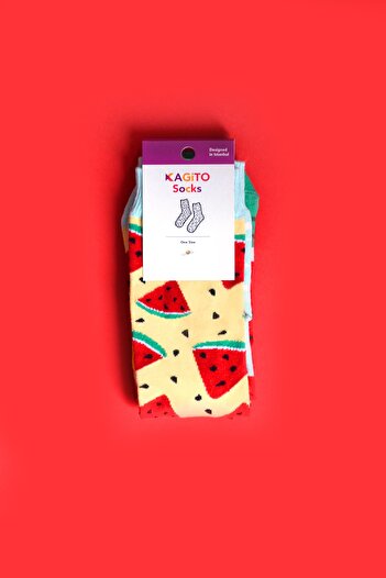 kagito Watermelon Tasarımlı Çorap (Farklı Çift)