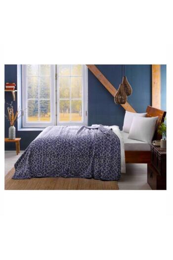 Taç Blanket Cotton Double Leopard Gray