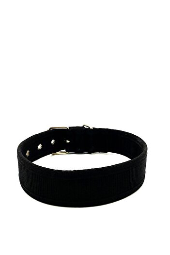 Tasma Market Black Soft Textured Column Dog Collar
