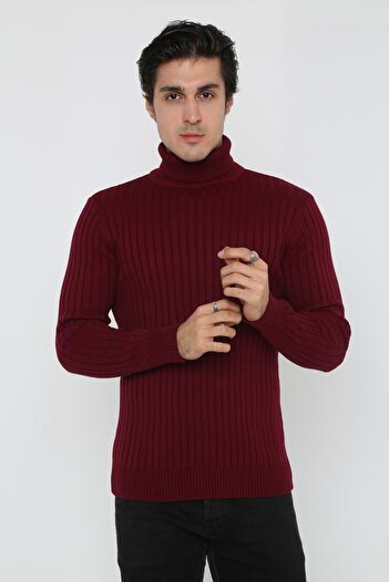 KMKkombin Plus Size Full Turtleneck Men's Sweater