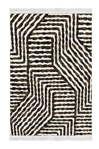 Alanur Home Eko Trend Djt 2 Piece Washable Non-Slip Base Bathroom Mat 713 Modern Brown (50 X 80 - 40 X 50)