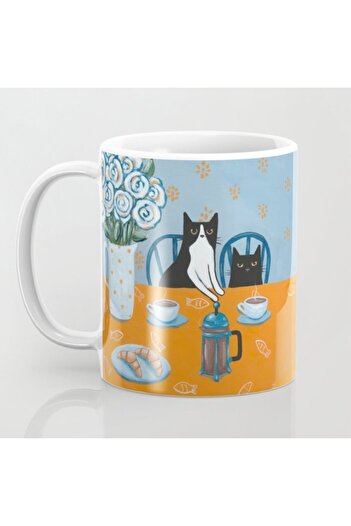 daystore Cats And A French Press Mug