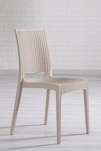 SANDALİE Rattan Large Cappucino Masa Takımı Bahçe&balkon 1 Masa + 6 Sandalye