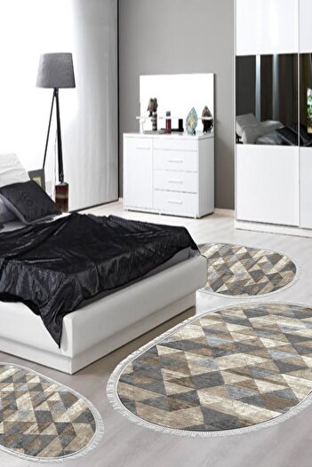 Alanur Home Eko Trend Djt Πλενόμενη Αντιολισθητική Βάση 3 τεμαχίων Υπνοδωμάτιο 661 Scandinavian Beige