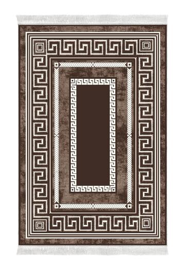 Alanur Home Eco Trend Djt 3-Piece Washable Non-Slip Base Bathroom Mat Set 651m Modern Brown