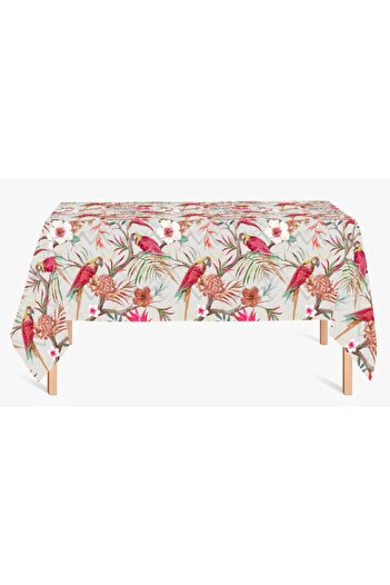 Alacastore Digital Printing Parrot Pattern Carefree Stain Resistant Tablecloth