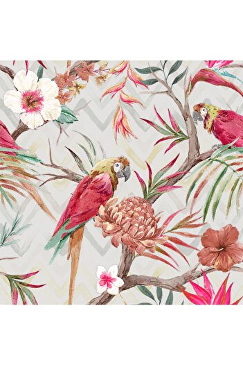 Alacastore Digital Printing Parrot Pattern Carefree Stain Resistant Tablecloth