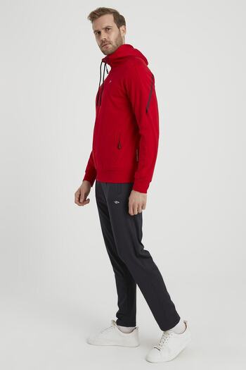 DYNAMO Men's Red Hooded Diver Fabric Tracksuit Set