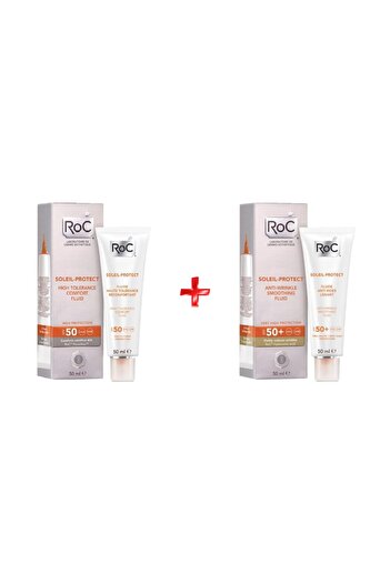 Roc Hassas Cilt Için Güneş Kremi - Spf 50 + Kırışık Karşıtı Korumalı Likit Yüz Nemlendiricisi Spf50 50ml