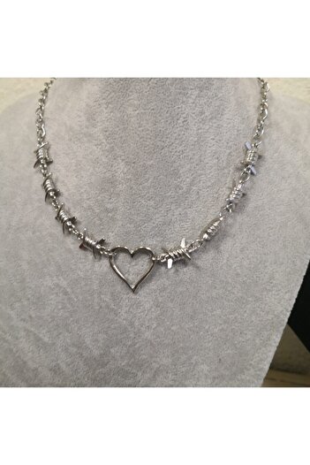 Touz Wire Heart Patterned Barbed Choker