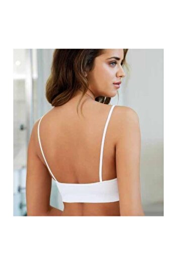 Yeni İnci White Thin Strap Bustier